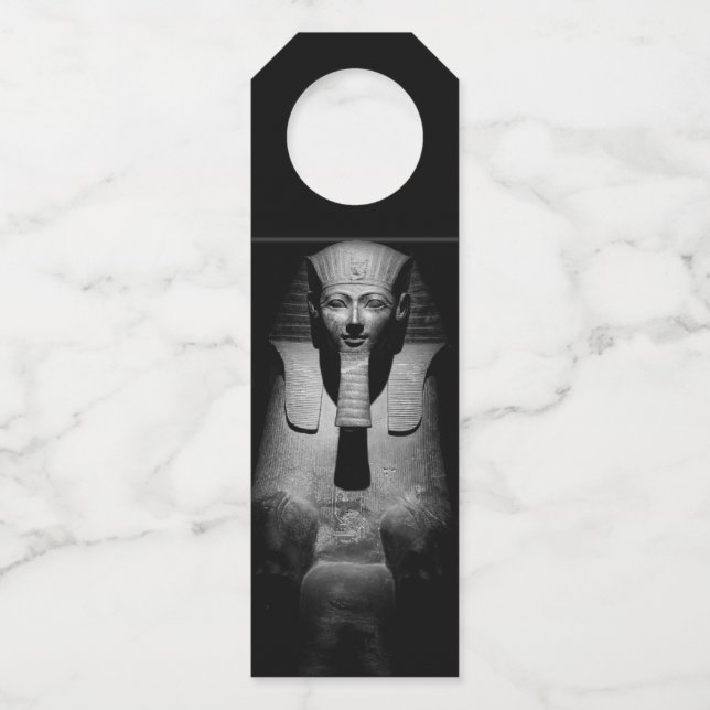 Etiqueta Para Garrafa Faraó rei preto e branco (Frente)