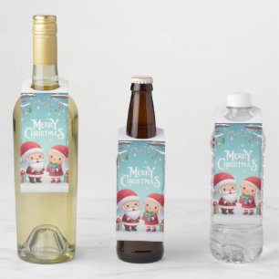 Etiqueta Para Garrafa Feliz Natal/papais noeis/elfos neve