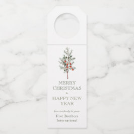 Etiqueta Para Garrafa Feriado Floral Vermelho da Vintage Corporativa Per