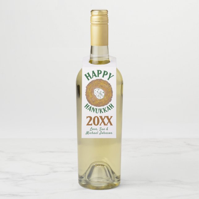 Etiqueta Para Garrafa Feriado Judeu de Hanukkah Chanukah (Na garrafa)