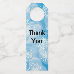 Etiqueta Para Garrafa Flocos de neve de Natal Azul