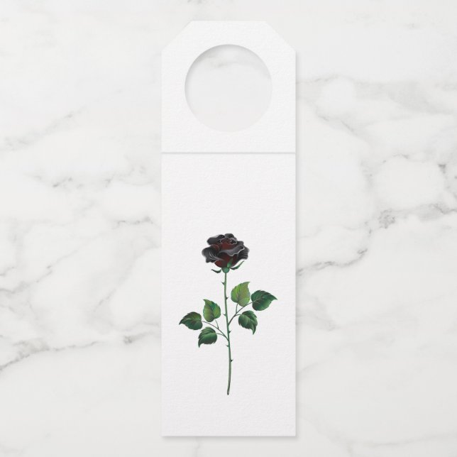 Etiqueta Para Garrafa Flor de rosa negra (Frente)