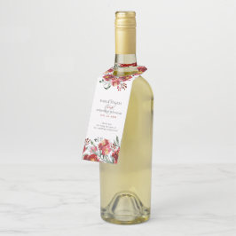 Etiqueta Para Garrafa Flores de Aquarelas do Jardim Vermelho Profundo