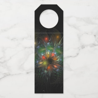 Etiqueta Para Garrafa Flores de fantasia fractal suaves e tenra