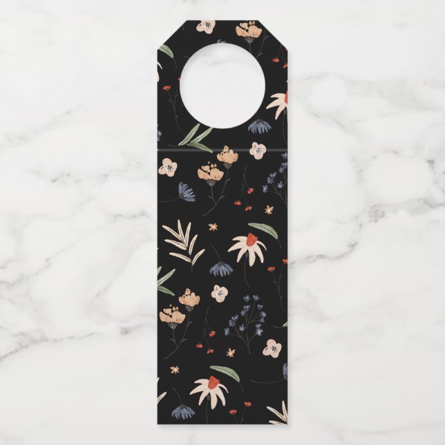 Etiqueta Para Garrafa Flores simples em aquarela 1 (Frente)