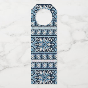 Etiqueta Para Garrafa Folha de neve de inverno clássica/colorau