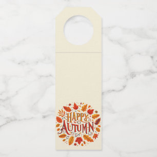 Etiqueta Para Garrafa folhas clássicas e feliz outono