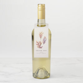 Etiqueta Para Garrafa Folhas de outono agradecimento vinho de agradecime