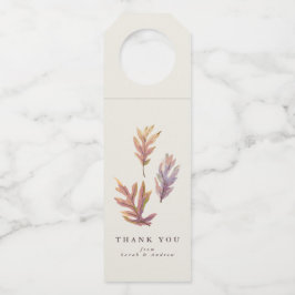 Etiqueta Para Garrafa Folhas de outono agradecimento vinho de agradecime