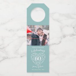 Etiqueta Para Garrafa foto do 60º aniversário de casamento de diamante c