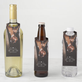 Etiqueta Para Garrafa Foto Escura | Salve a Data | Etiqueta de Garrafa |