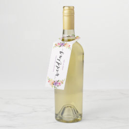 Etiqueta Para Garrafa Fotografia colorida com flores Typografia de Casam