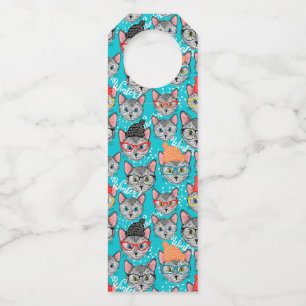 Etiqueta Para Garrafa Gato no chapéu