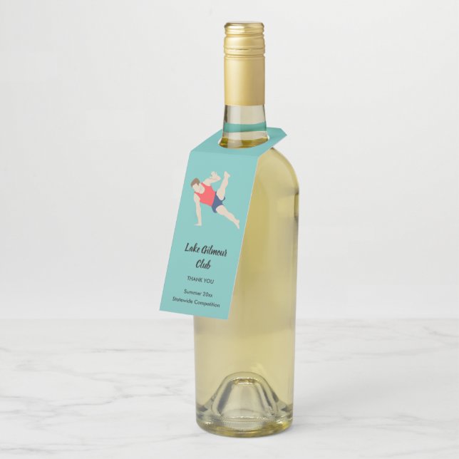 Etiqueta Para Garrafa Ginasta Masculino (Inclinado)