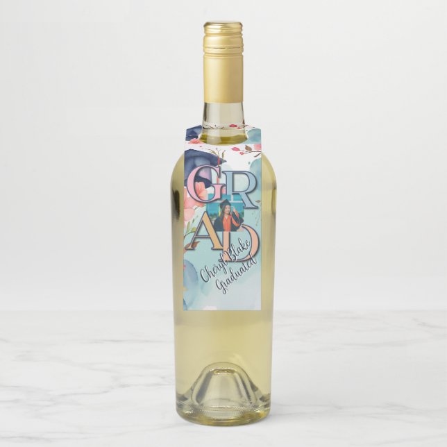 Etiqueta Para Garrafa Graduação de Imagem de Aquarela (Na garrafa)