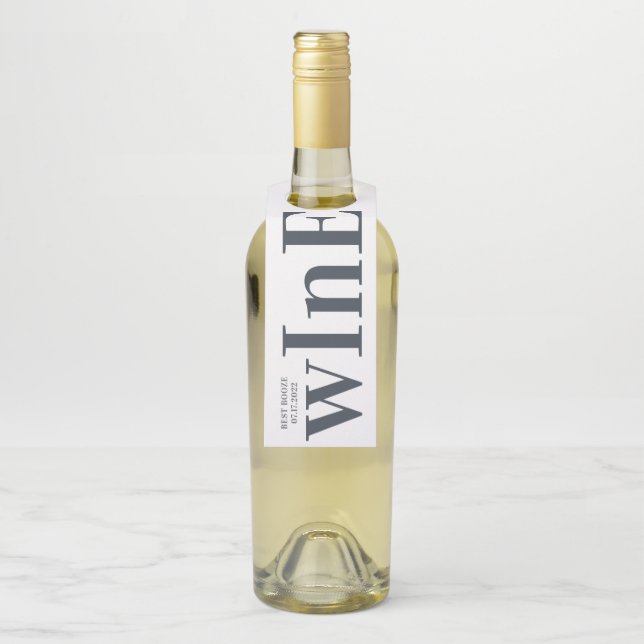 Etiqueta Para Garrafa Grande Monograma Moderno Simples (Na garrafa)