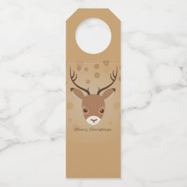 Etiqueta Para Garrafa ilustração das renas sobre fundo castanho