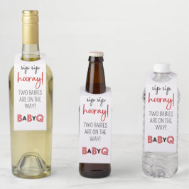 Etiqueta Para Garrafa It's a Baby Q for Twins Bottle Hanger