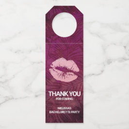 Etiqueta Para Garrafa Lábios de Lanterna Sexy Rosa Muito Obrigado