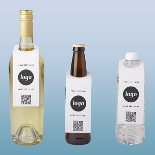 Etiqueta Para Garrafa Logotipo com código QR e texto Promocional Empresa