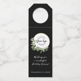 Etiqueta Para Garrafa Logotipo comercial Mensagem de Férias Curva Modern