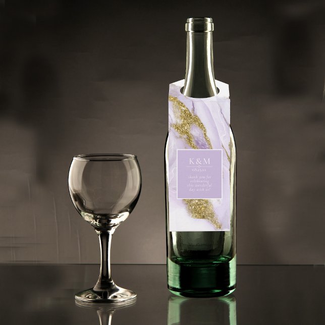 Etiqueta Para Garrafa Lux Ink Lavanda Abstrato ID990 (Wine Bottle In Situ)