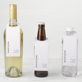 Etiqueta Para Garrafa Marcador de Garrafa de Boas-Vindas Mínimo Branco