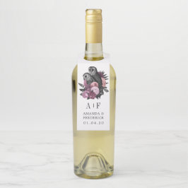 Etiqueta Para Garrafa Mauve Floral Glam Gothic Ows Hange De Casamento