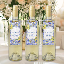 Etiqueta Para Garrafa Mediterranean Tile & Lemon Elegance Wedding