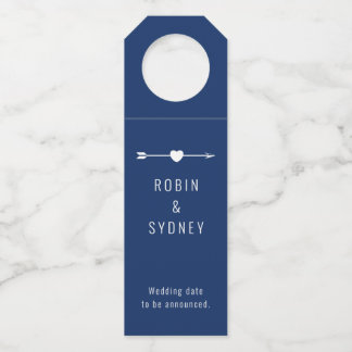 Etiqueta Para Garrafa Minimalista | Noivado | Marinho