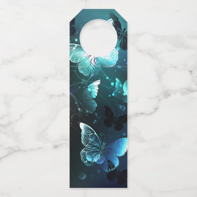 Etiqueta Para Garrafa Mint Night Butterflies (Frente)