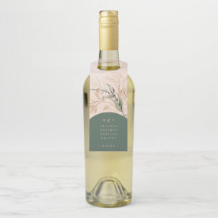 Etiqueta Para Garrafa Moisés Verde Moderno do Abstrato Eucalyptus Doura