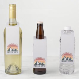 Etiqueta Para Garrafa Montanhas de pastel de safra chamam cinza de monog