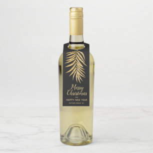 Etiqueta Para Garrafa Natal de Férias de Palma Douradas Tropicais