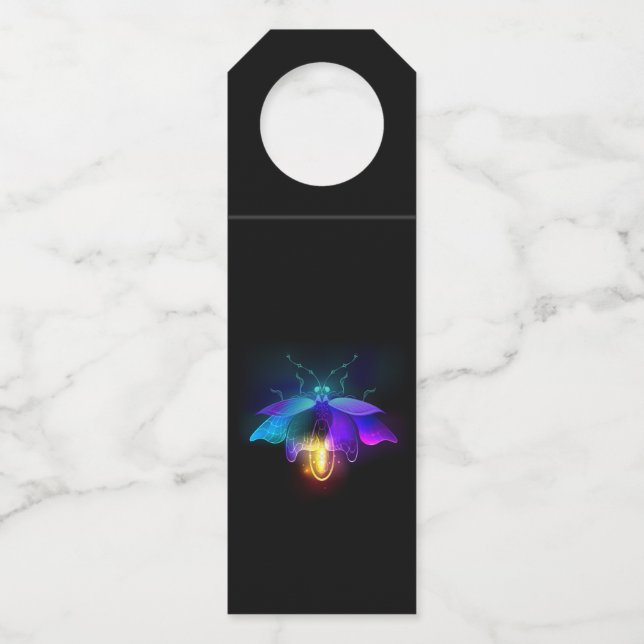 Etiqueta Para Garrafa Neon Firefly a preto (Frente)