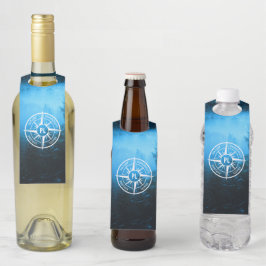 Etiqueta Para Garrafa Névoa emblem monograma em estrela de pântano