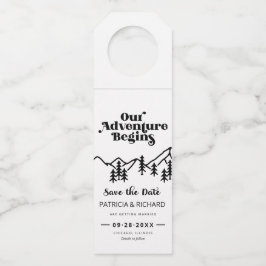 Etiqueta Para Garrafa Nossa Aventura Começa O Casamento Ao Ar Livre.