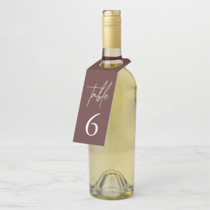 Etiqueta Para Garrafa Número Simples de Mesa Elegante de Borgonha