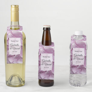 Etiqueta Para Garrafa O Hydrangea cor-de-rosa macio floresce o casamento