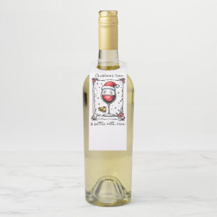 Etiqueta Para Garrafa O Natal é melhor com vinho