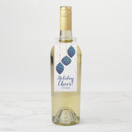 Etiqueta Para Garrafa Ornamenti natalizi blu e oro Regalo di Natale