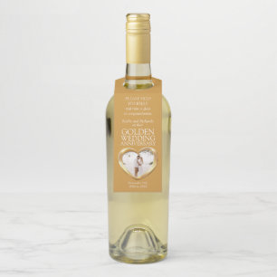 Etiqueta Para Garrafa Ouro 50º casamento Foto do aniversário