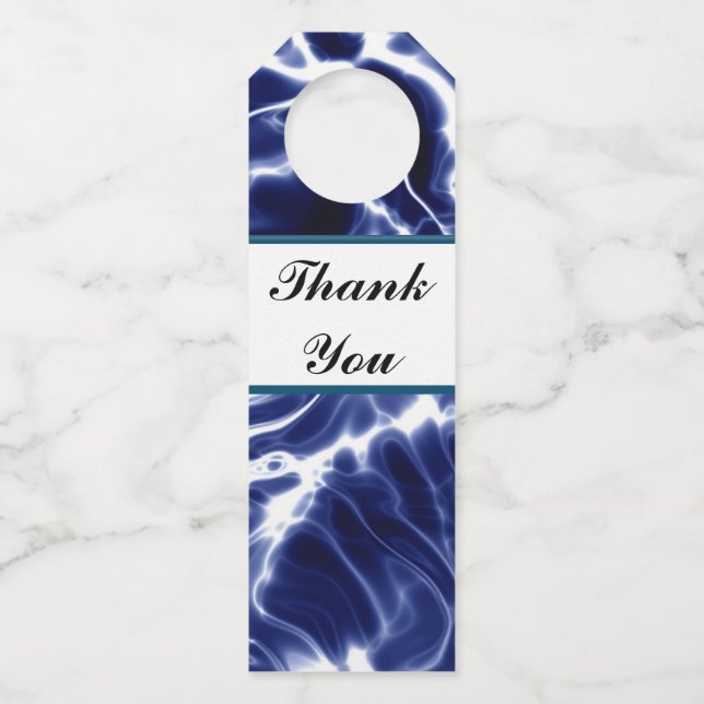 Etiqueta Para Garrafa Padrão brilhante azul (Frente)