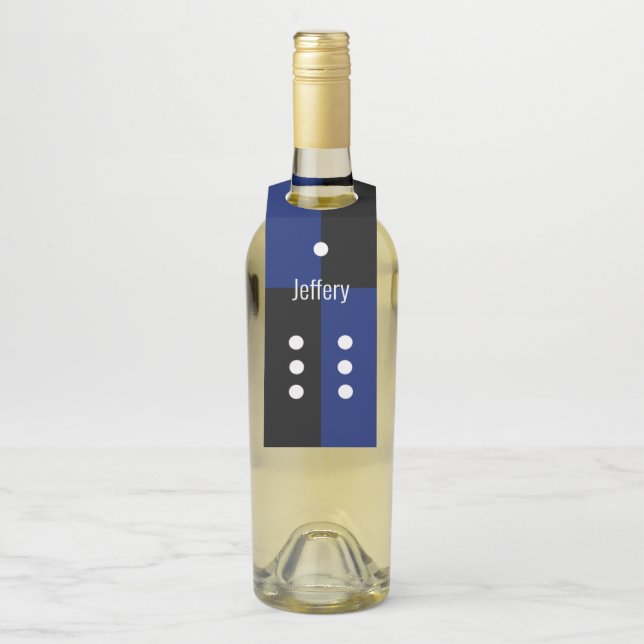 Etiqueta Para Garrafa Padrão de bolinhas de gelo azul/preto (Na garrafa)