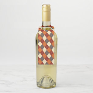 Etiqueta Para Garrafa Padrão de Gingham de outono