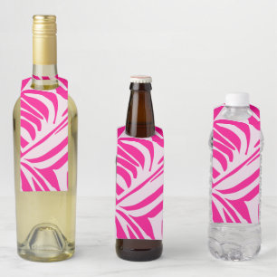 Etiqueta Para Garrafa Padrão de Impressão de Zebra Rosa
