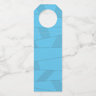 Etiqueta Para Garrafa Padrão de linha abstrato azul, simples, elegante