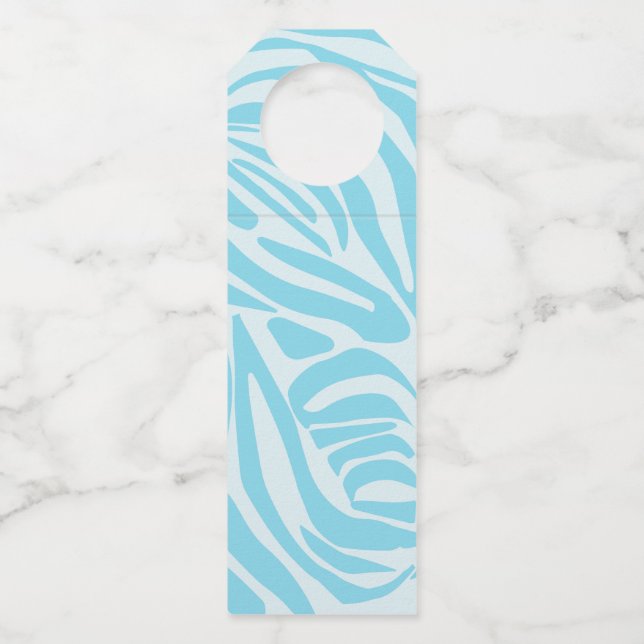 Etiqueta Para Garrafa Padrão Zebra Azul (Frente)