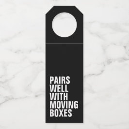 Etiqueta Para Garrafa Paira bem com caixas móveis, uma nova casa engraça