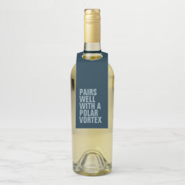 Etiqueta Para Garrafa Paira bem com um vórtice polar vinho engraçado de 